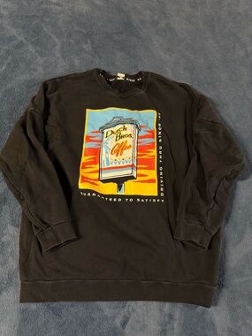 Dutch Bros Black Crewneck with Colorful Coffee Sign Graphic